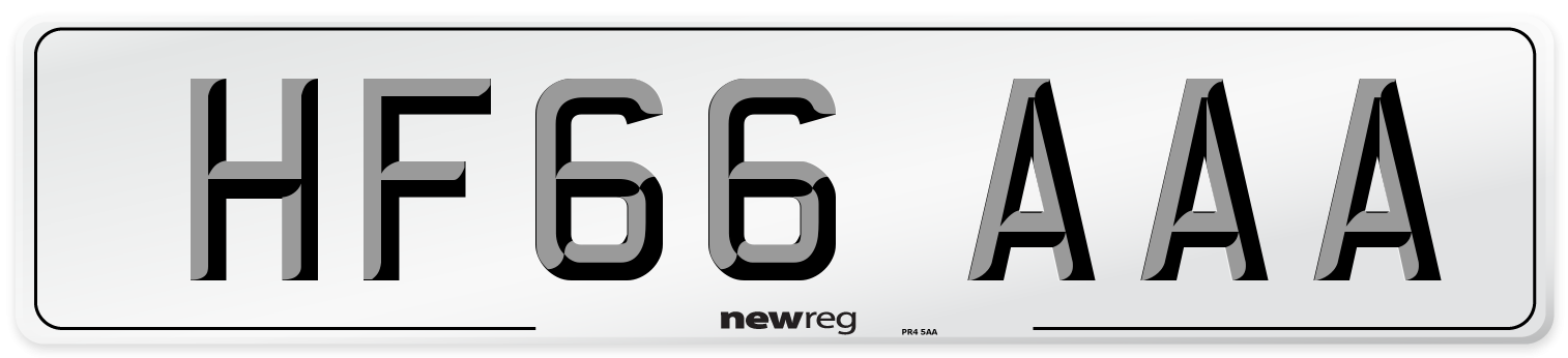 HF66 AAA Number Plate from New Reg